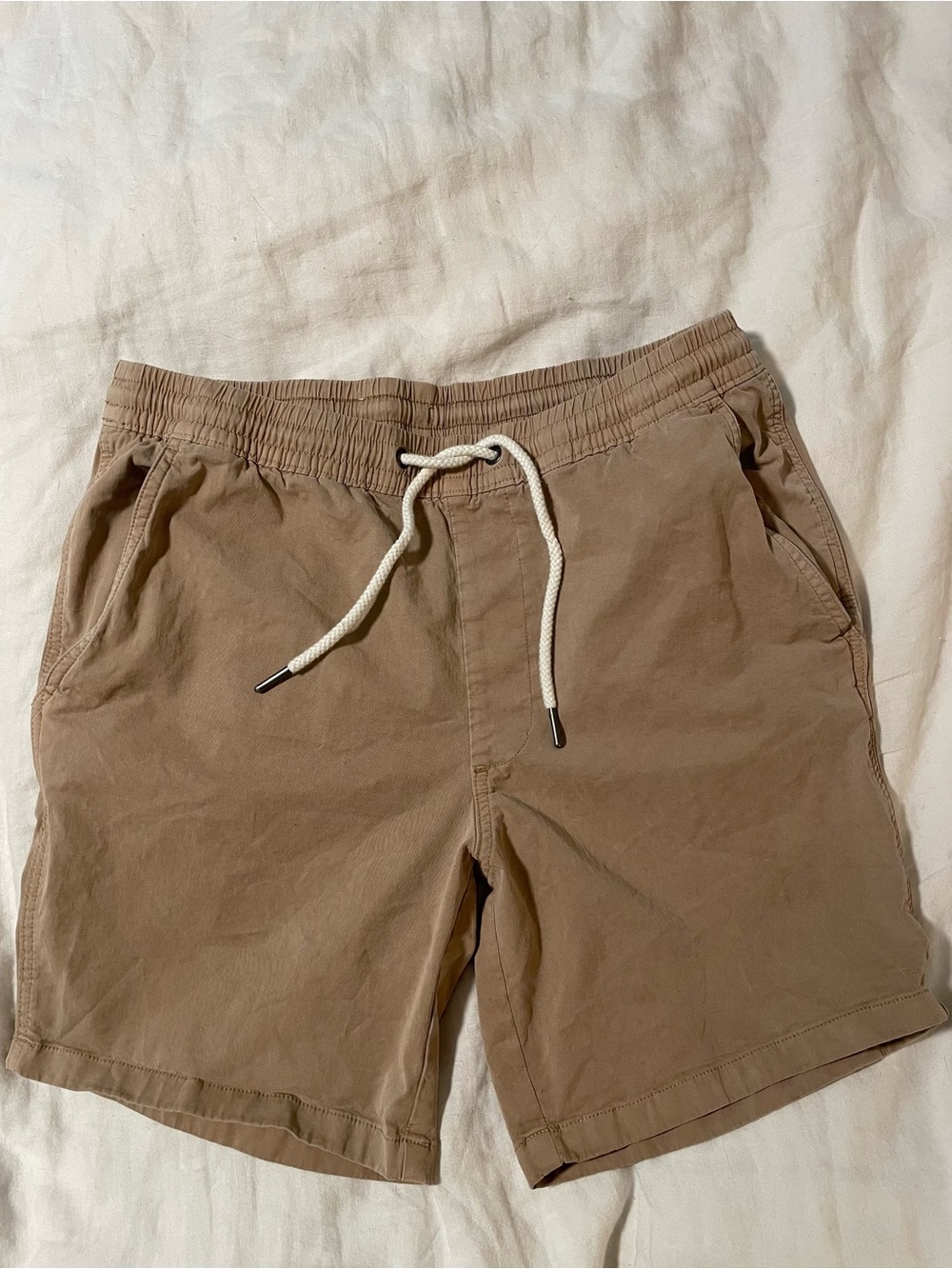 ROWM Men’s Medium Khaki Pull-On Drawstring Shorts Stretch